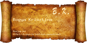 Bogya Krisztina névjegykártya
